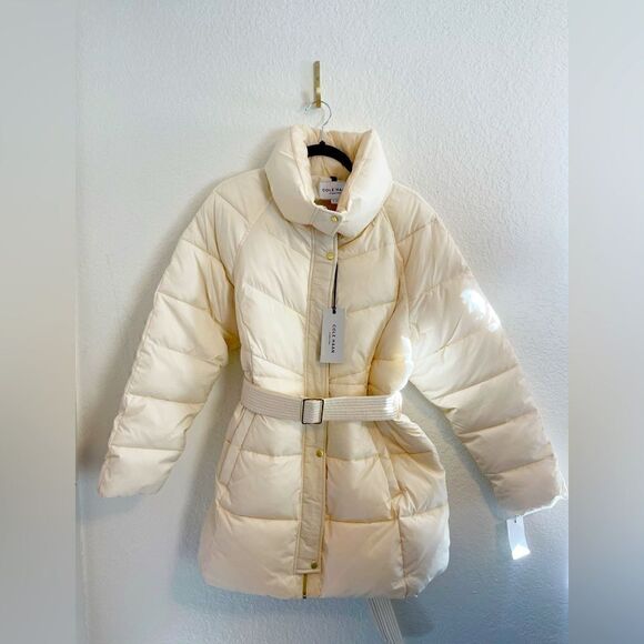 Cole Haan Signature quilted puffer jacket in cream XL. NWT - Picture 4 of 10